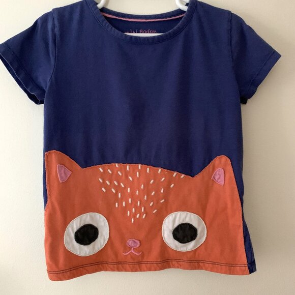 Mini Boden Other - Mini Boden Cat Applique Short Sleeve Cotton T-Shirt Size 4-5 Y